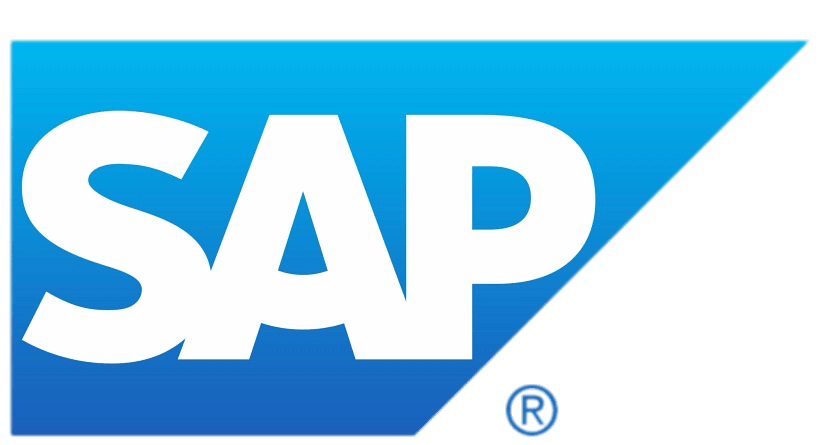 SAP logo with blue background and white text.