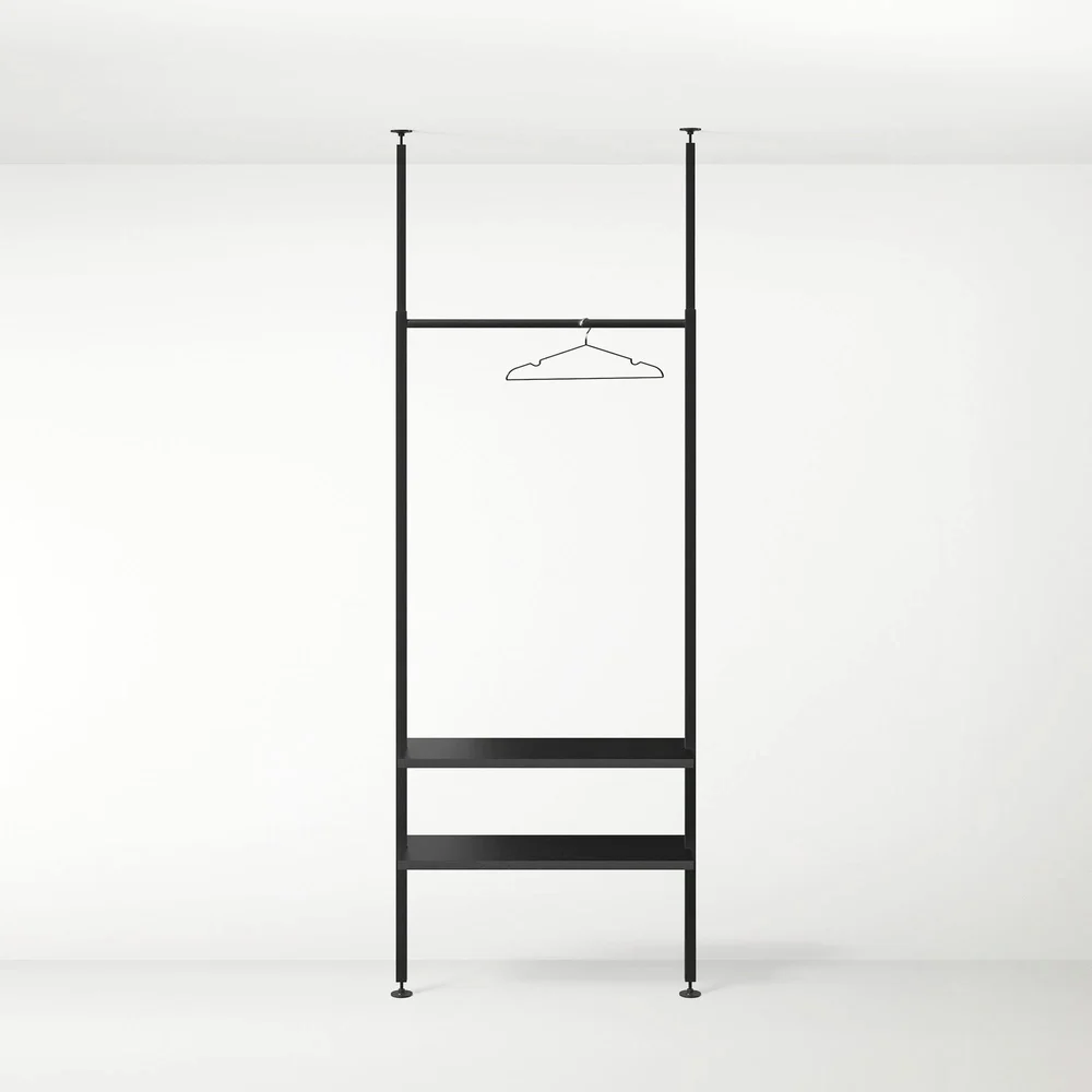 Teleskopregal Kleiderstange MDF Schwarz 2.0-2.8 m — johann's furniture