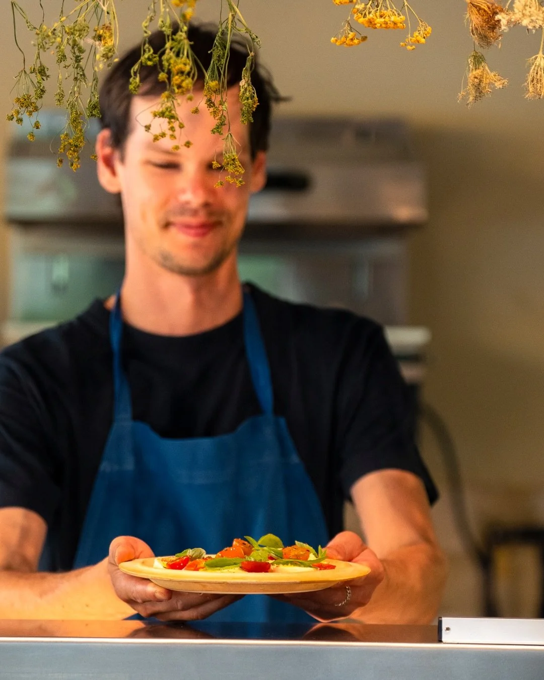 The long Danish summer days are good to local tomatoes - plenty of time to ripen and develop their sweetness. We're making the most of them while they last. Here with our mozzarella and basil.