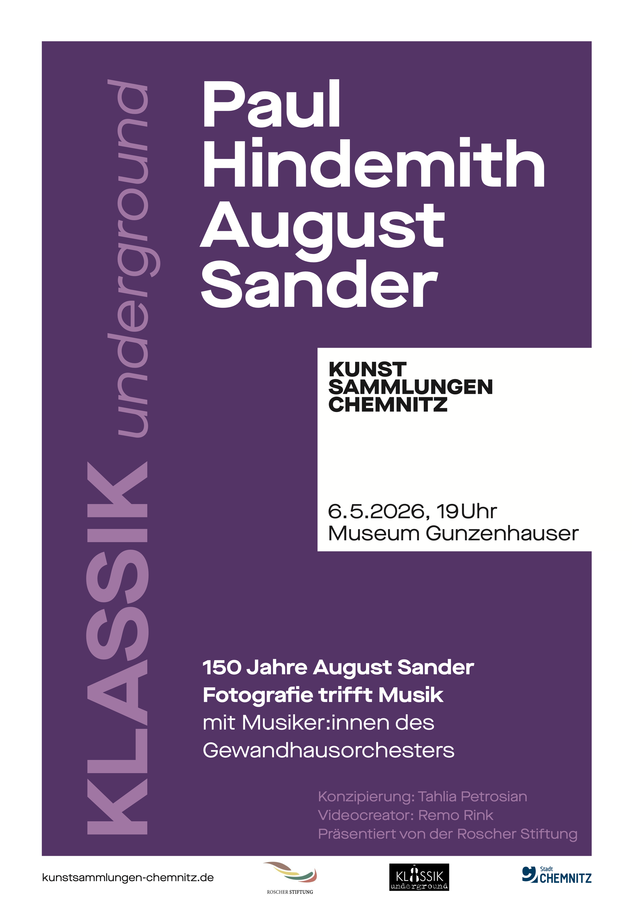 150 Jahre August Sander: Fotografie trifft Musik von Paul Hindemith