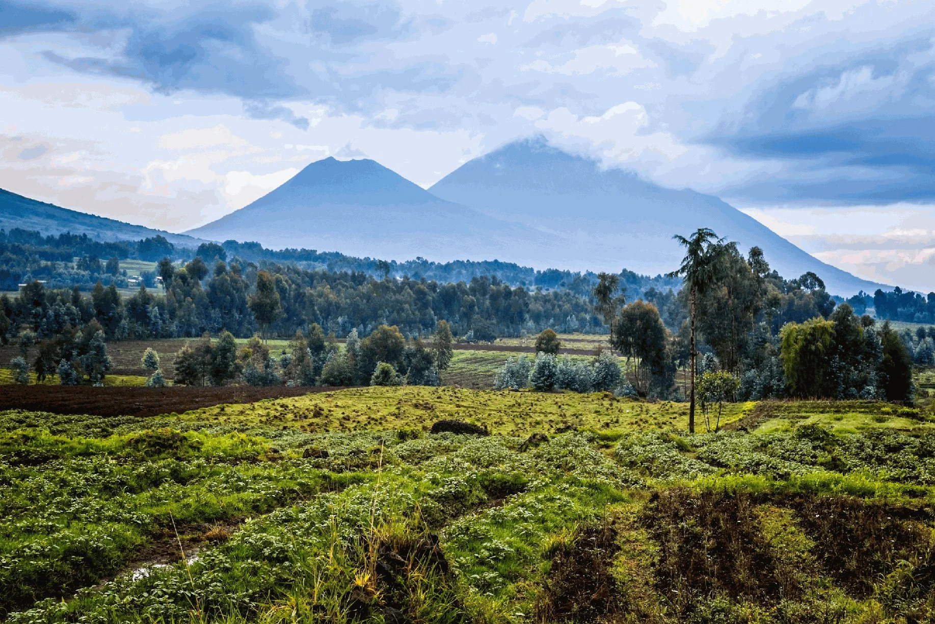 Scenic view of mountains in Congo
