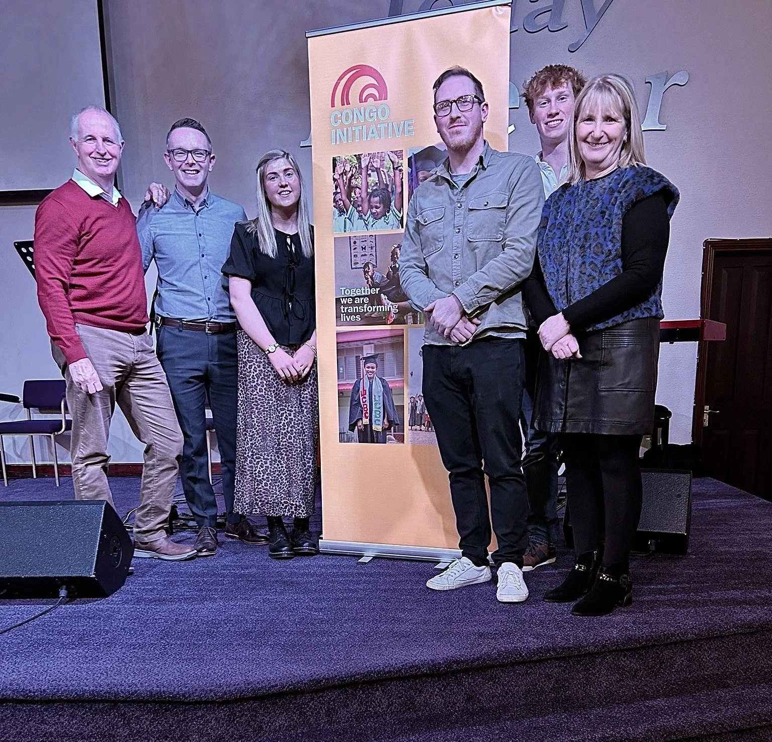 CEO David Mcallister with a group of members of Armagh Elim Pentecostal Church