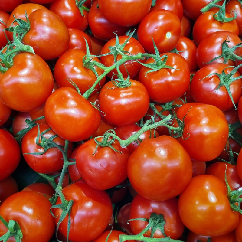 Overhead image of tomatoes