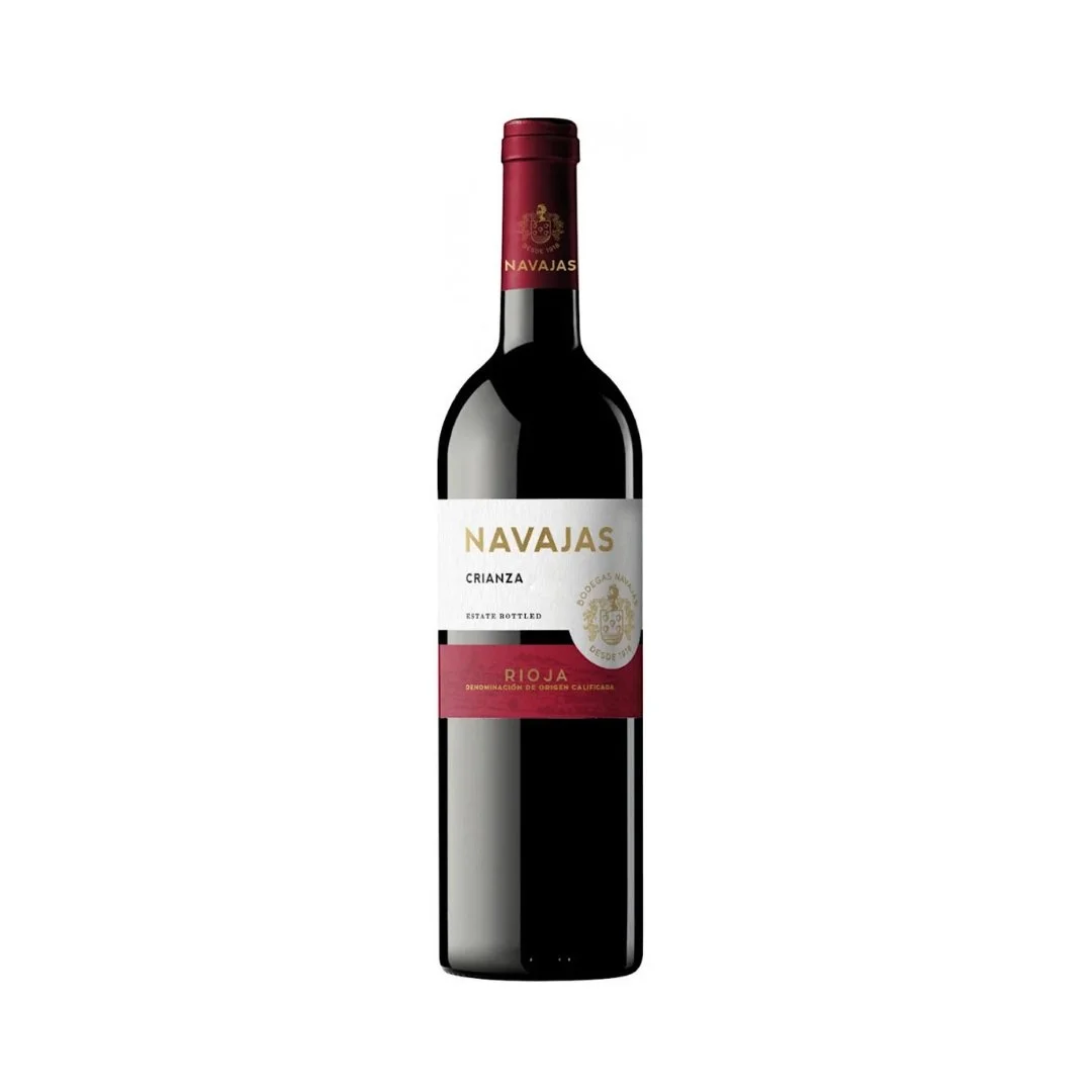 A bottle of Navajas Crianza rioja red wine