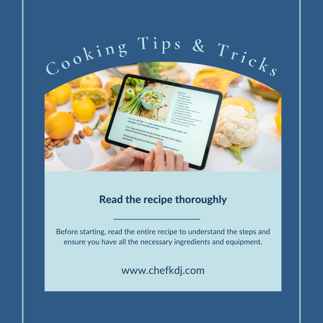 🍳 Cooking Tip Alert! 📖✨

Before you dive into your next culinary adventure, take a moment to read the recipe thoroughly. Understanding the steps and making sure you have all the necessary ingredients and equipment can make all the difference in you