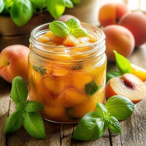 Warm Peach Compote with Basil