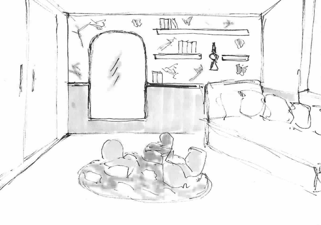 Sketch of a bedroom
