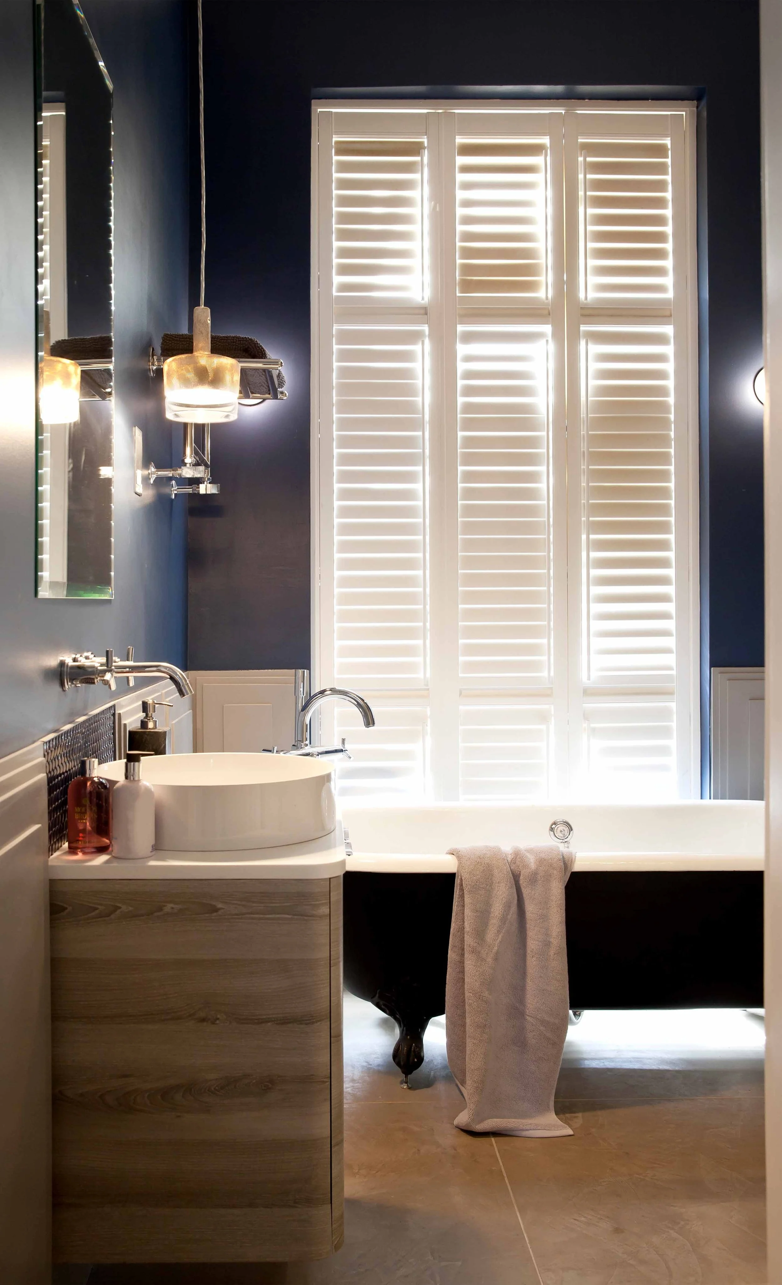 Luxurious bathroom in the Georgian Twins development, blending classic and modern elements