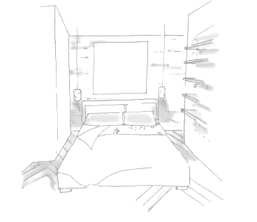 Concept sketch of the Georgian Twins project, illustrating the vision for merging two Georgian buildings into a luxury development