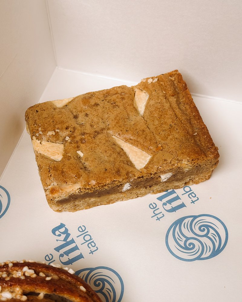 Dirty Chai Shortbread Blondie at The Fika Table