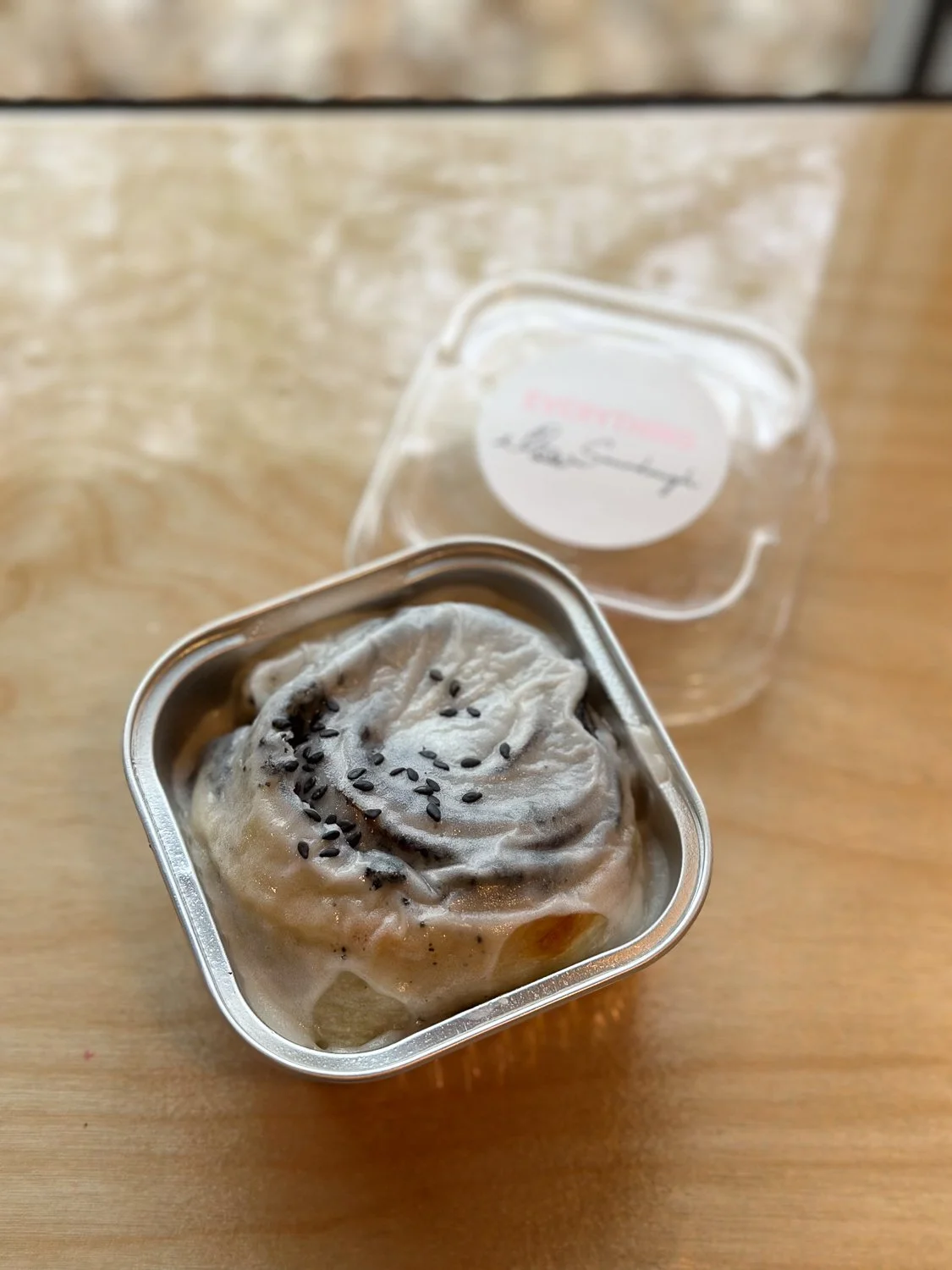 Black Sesame Cinnamon Roll at Everything Sourdough ATX