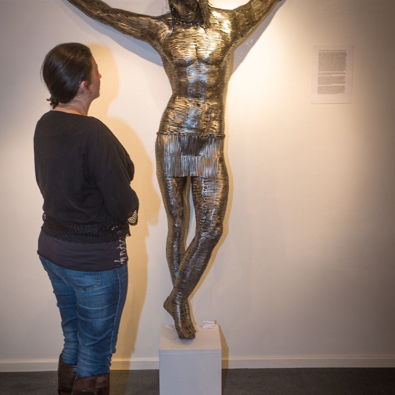 Sorrows of Steel: 
A striking portrayal of Jesus fashioned from welded nails, inspired by Salvador Dali's iconic 'Christ of Saint John of the Cross.' 🌟🔩 #SalvadorDaliInspired #DivineArtistry #SorrowsOfStee