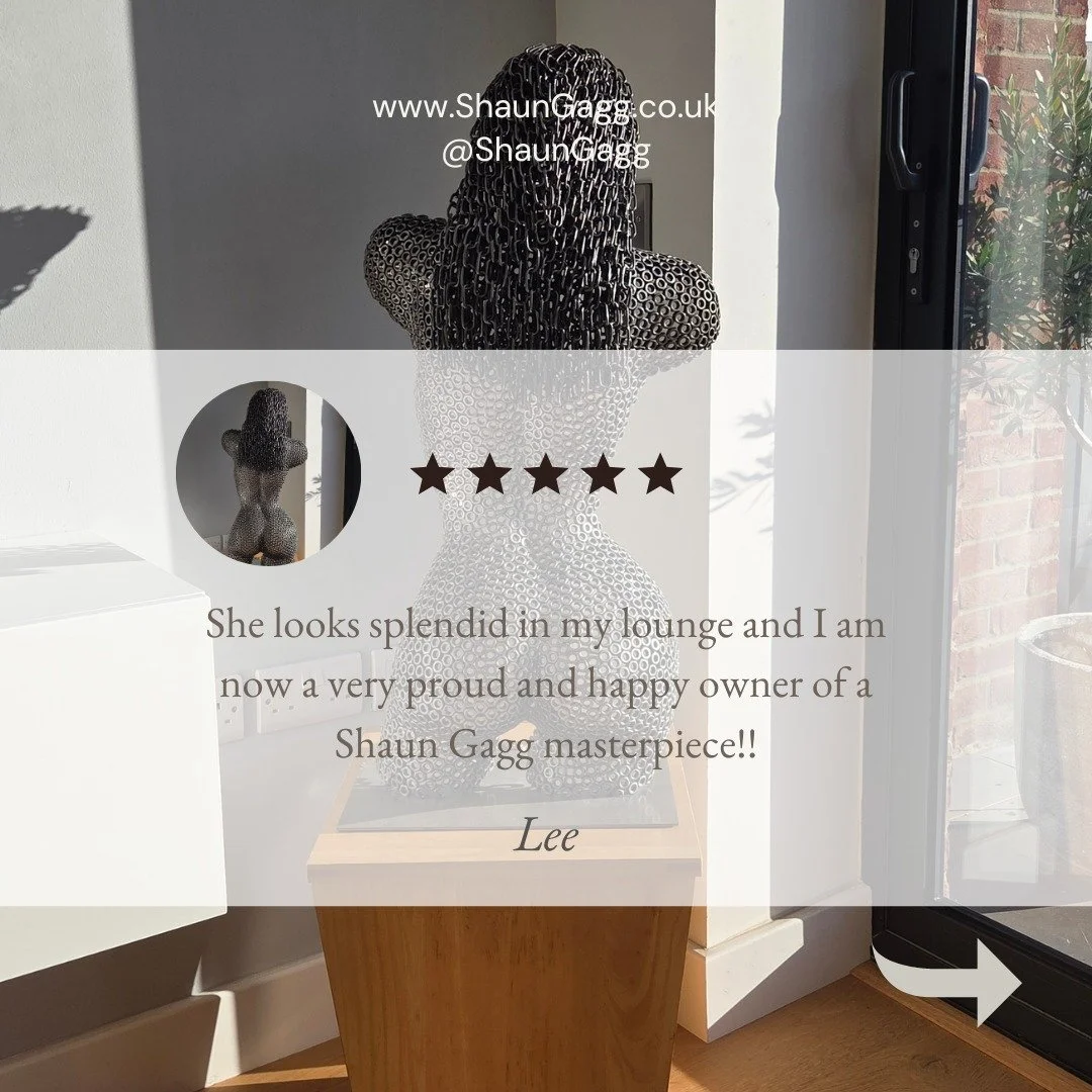 ⭐️⭐️⭐️⭐️⭐️
&lsquo;She looks splendid in my lounge and I am now a very proud and happy owner of a Shaun Gagg masterpiece!&rsquo; &ndash; Lee

Thrilled to hear such wonderful feedback from another delighted client. The sculptures continue to find homes