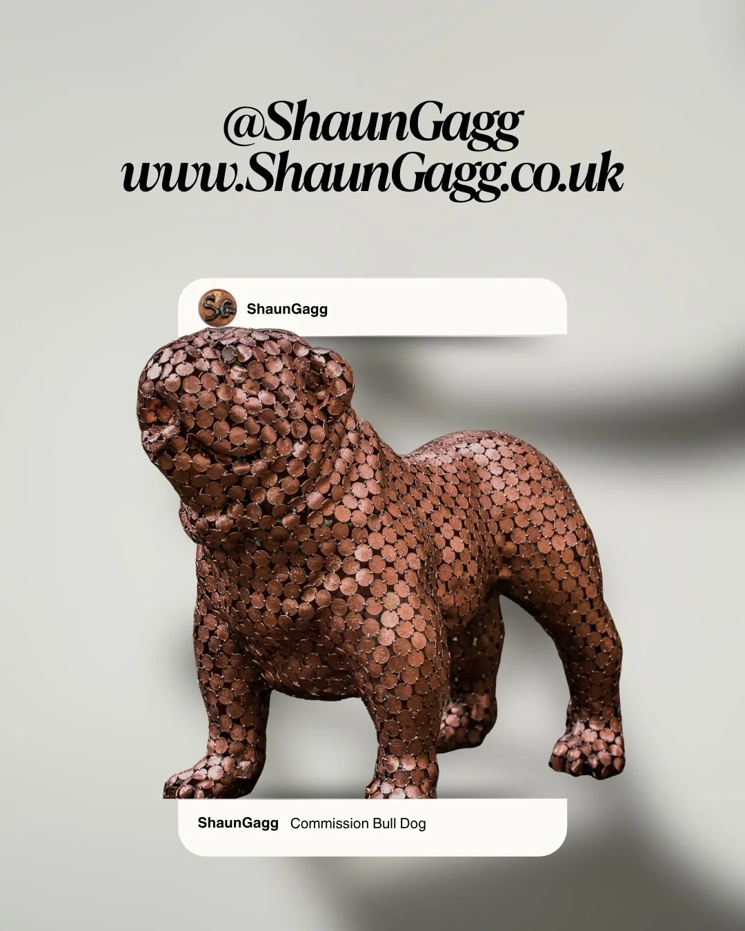 Strength, detail, and craftsmanship, every piece built from thousands of hand-welded 2p coins. Each sculpture transforms ordinary metal into something powerful and unforgettable. 💥

Explore all at www.ShaunGagg.co.uk

#ShaunGagg #2pArt #MetalSculptu