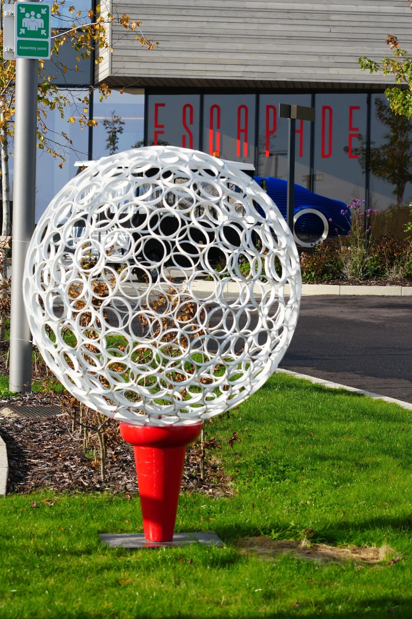 Incredible new photos of The Golf Ball, &quot;Athena&quot; She's Nuts About You, Nailed It (Special Edition) and Sphere sculptures, now standing proud at The Art Gallery at Escapade Silverstone.

Huge honour to have these sculptures featured in such 