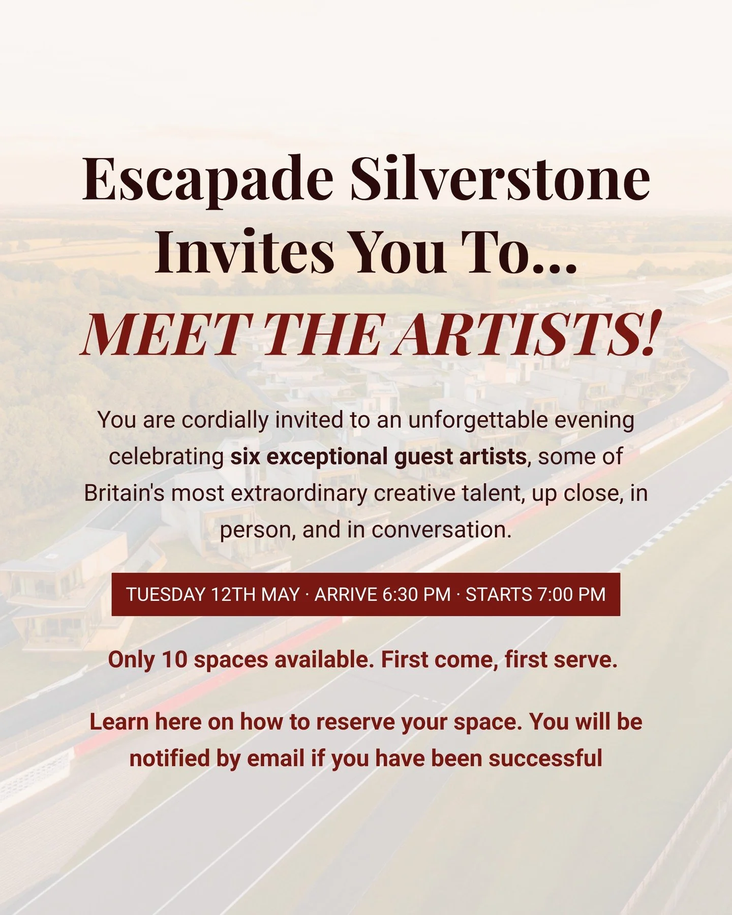 A huge night of art is coming to Escapade Silverstone, and a powerful collection of artworks will be part of the experience ⚡🔥

Expect large outdoor pieces greeting guests on arrival, striking indoor works throughout the gallery, and plenty of oppor