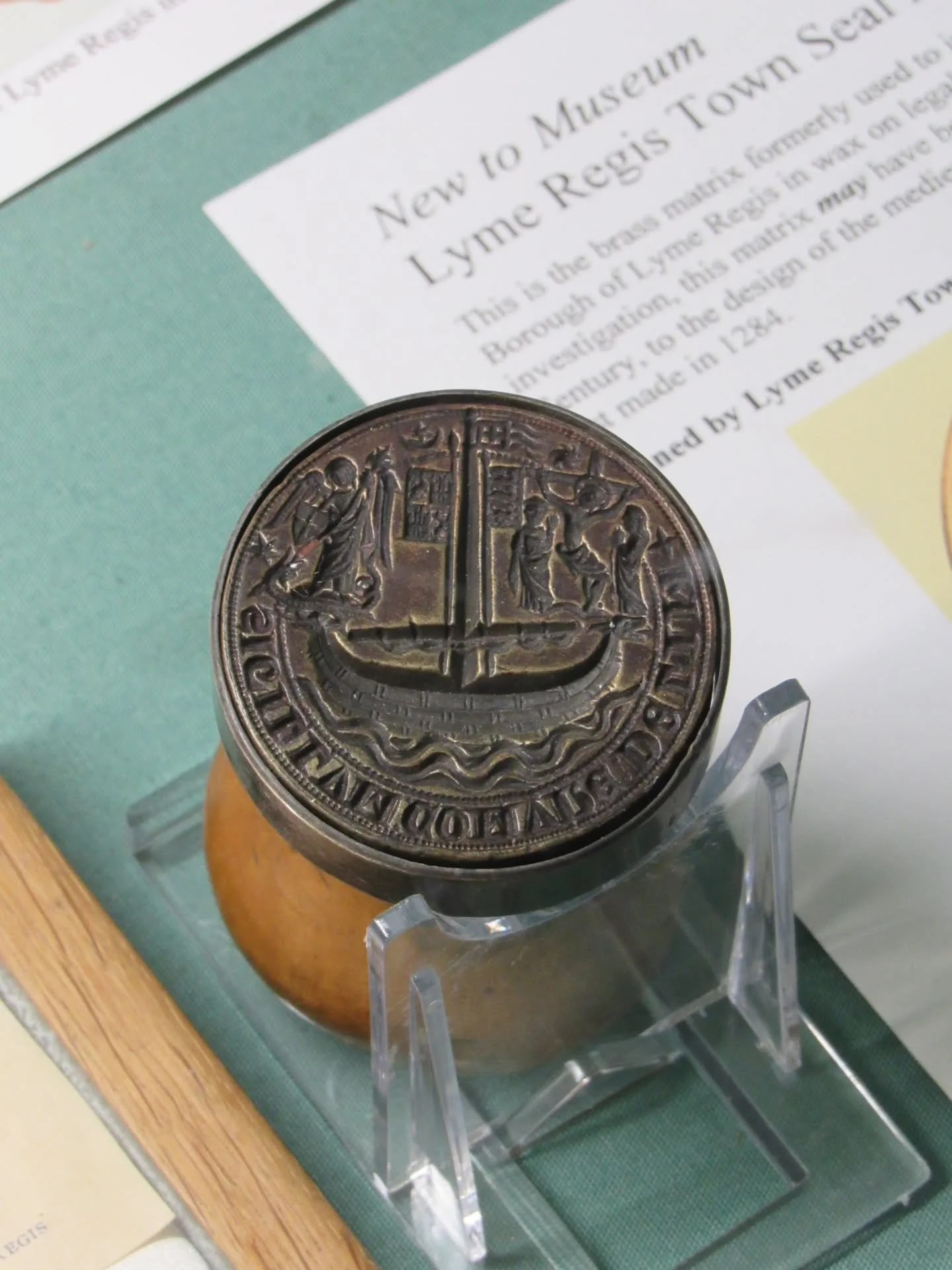 One of the new exhibits that was on display at Lyme Regis Museum was the town's seal matrix, which was made out of brass, potentially as early as the 16th century. It was based off the first seal that was made for the borough in 1284.

The craft show