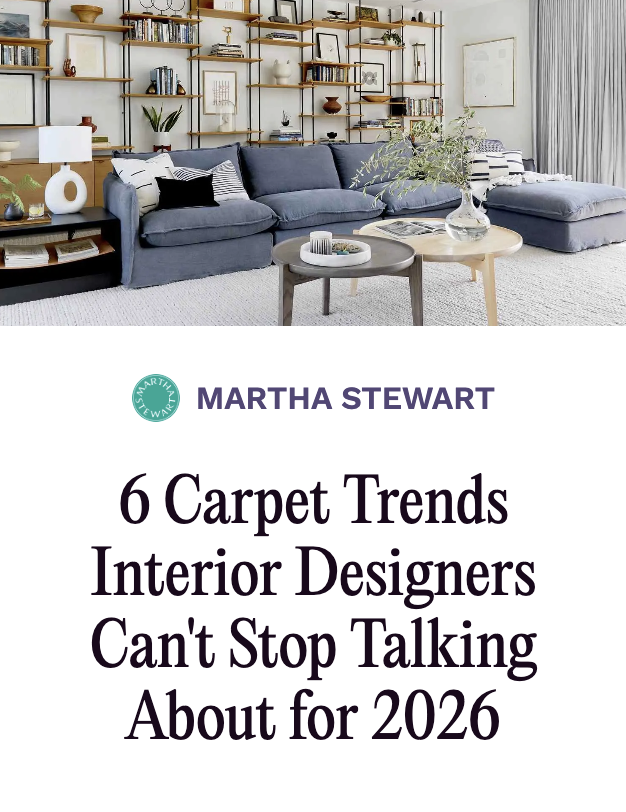 Huron Interiors featured in Martha Stewart's article "6 Carpet Trents Interior Designers Can't Stop Talking About for 2026"