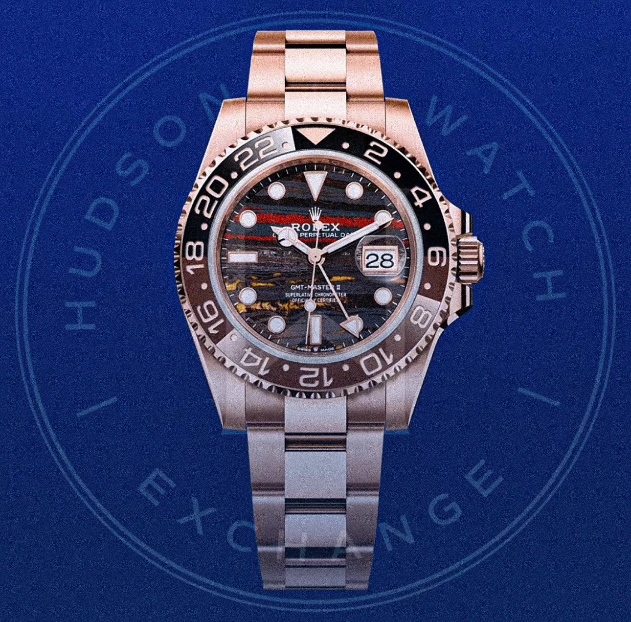 GMT Master II, Ref 126715CHNR "Tiger Iron" Everose Gold