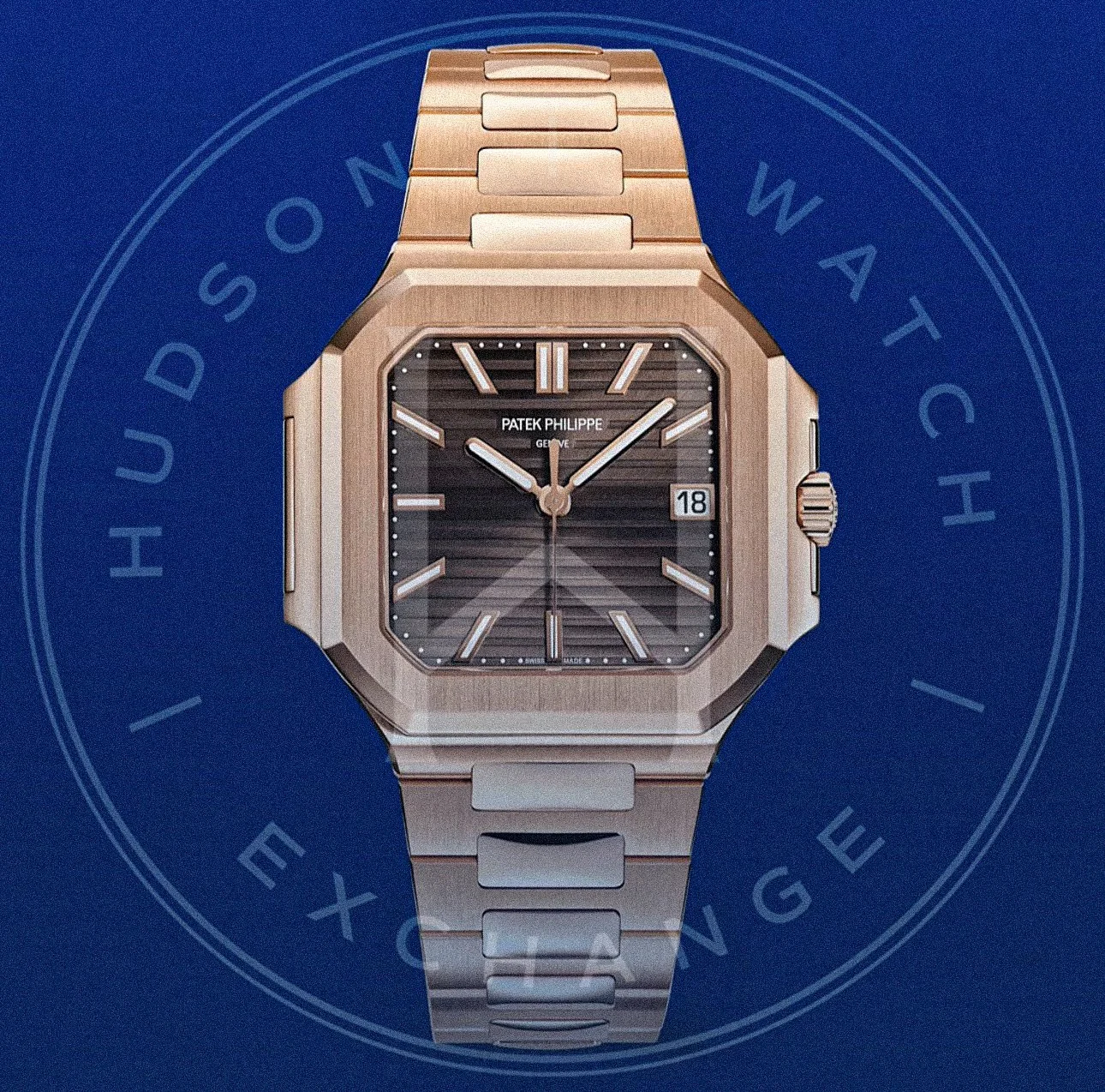 7128/1R-001 DATE. SWEEP SECONDS. Rose gold