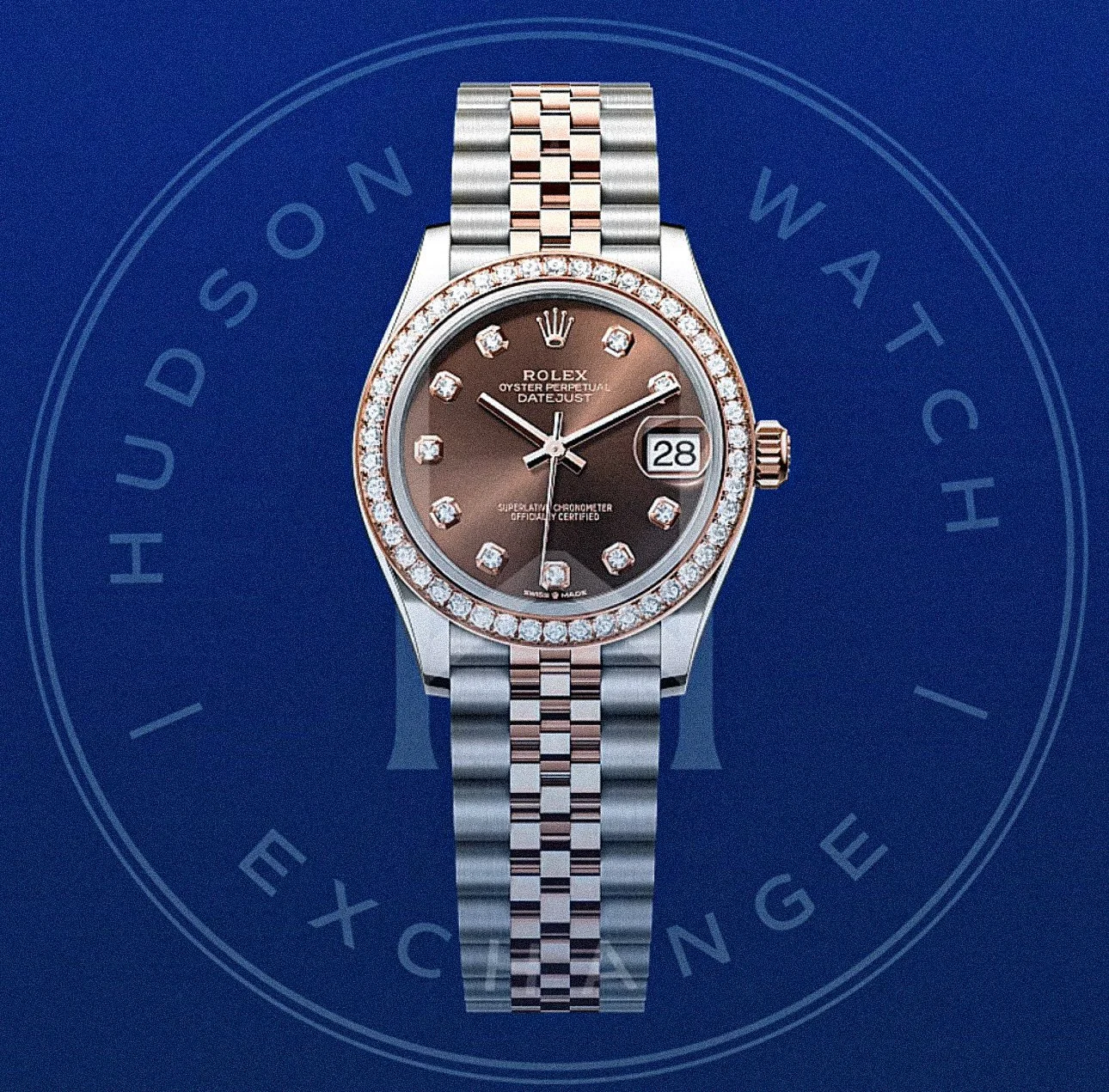 Datejust 31  Oyster, 31 mm, Oystersteel, Everose gold and diamonds Reference 278381RBR