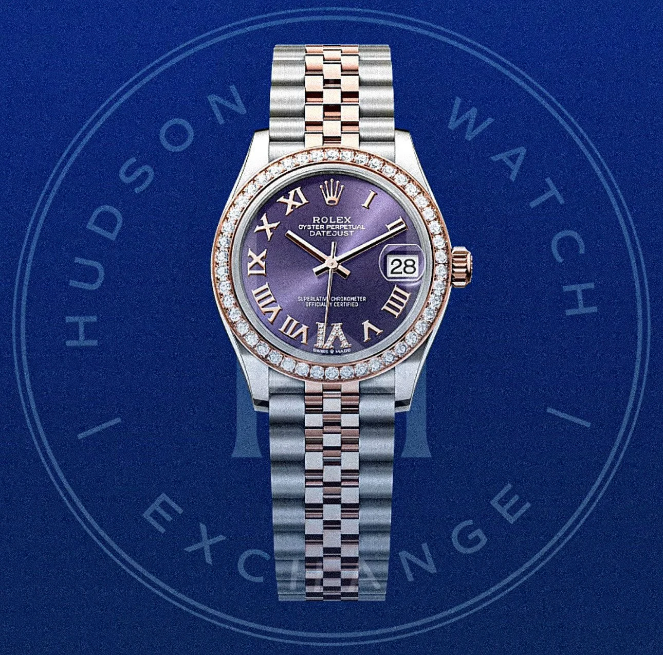 Datejust 31 Oyster, 31 mm, Oystersteel, Everose gold and diamonds Reference 278381RBR
