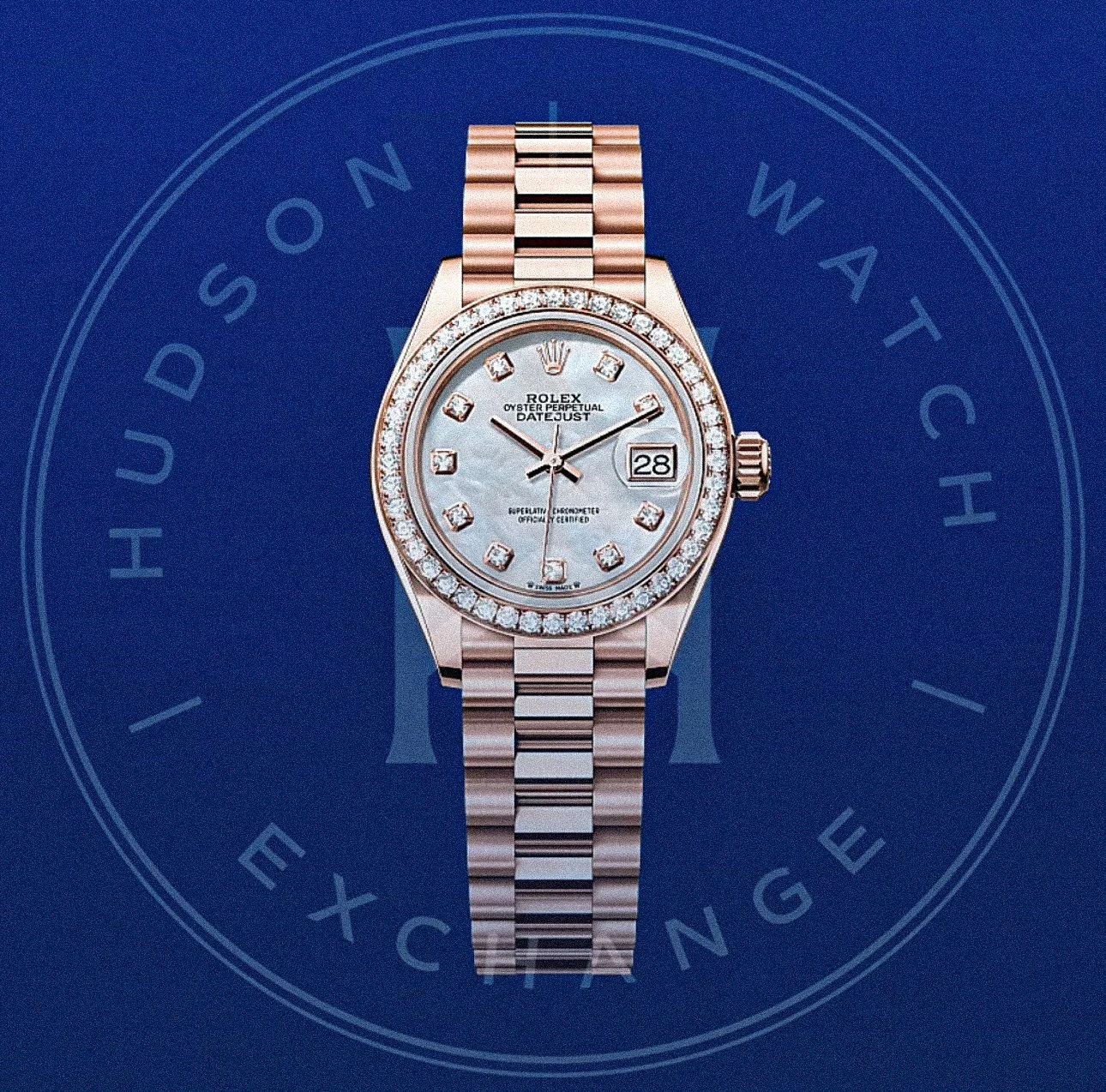 Lady-Datejust  Oyster, 28 mm, Everose gold and diamonds Reference 279135RBR