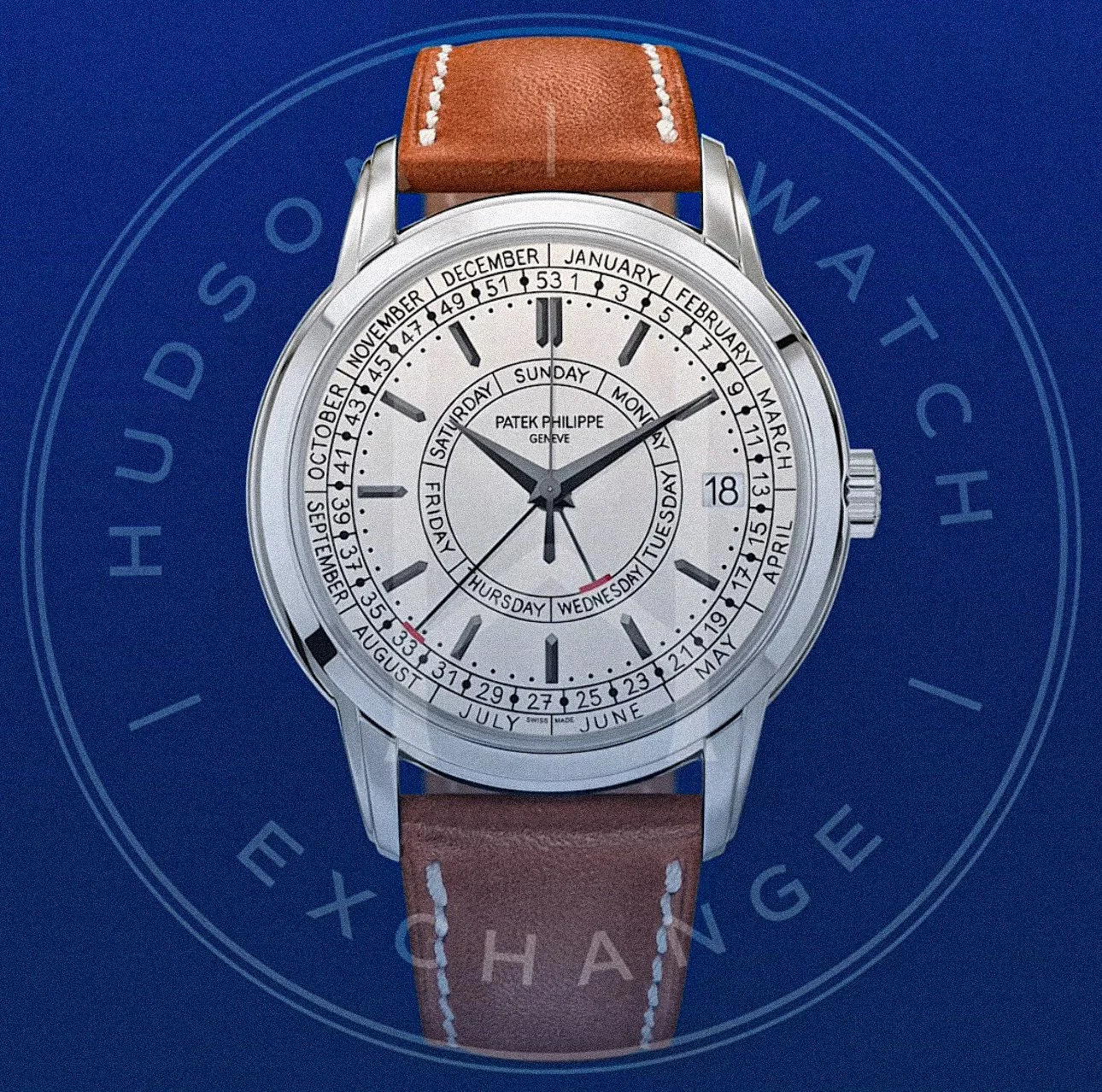 5212A-001 CALATRAVA WEEKLY CALENDAR Steel