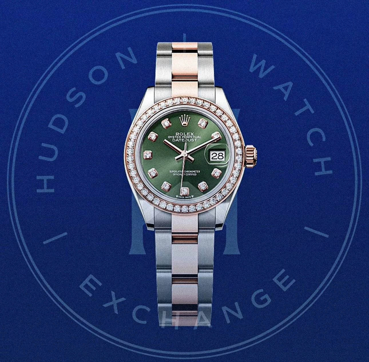 Lady-Datejust  Oyster, 28 mm, Oystersteel, Everose gold and diamonds Reference 279381RBR