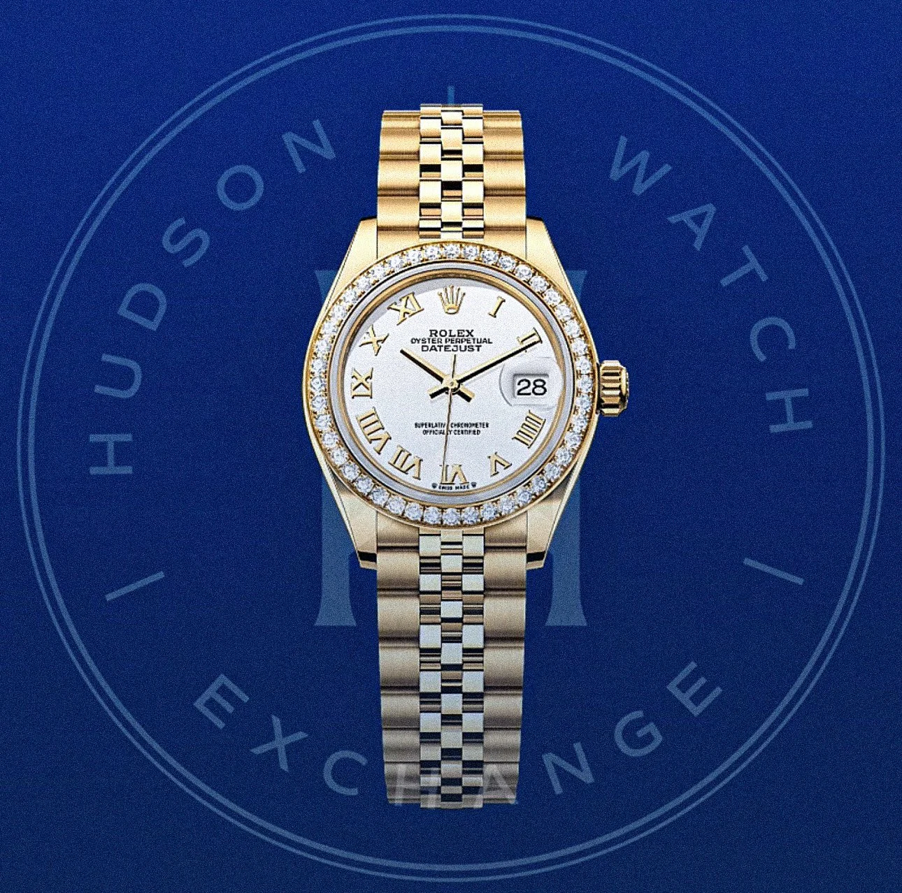 Lady-Datejust  Oyster, 28 mm, yellow gold and diamonds Reference 279138RBR