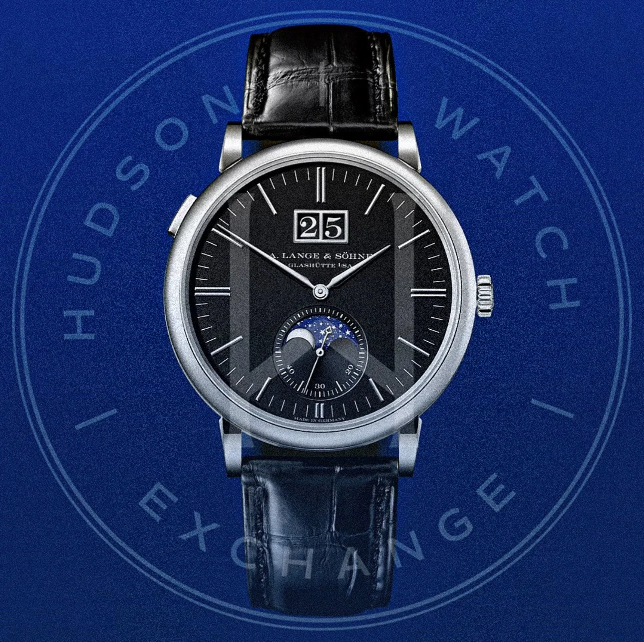 SAXONIA MOON PHASE in 750 white gold 40MM Reference 384.029