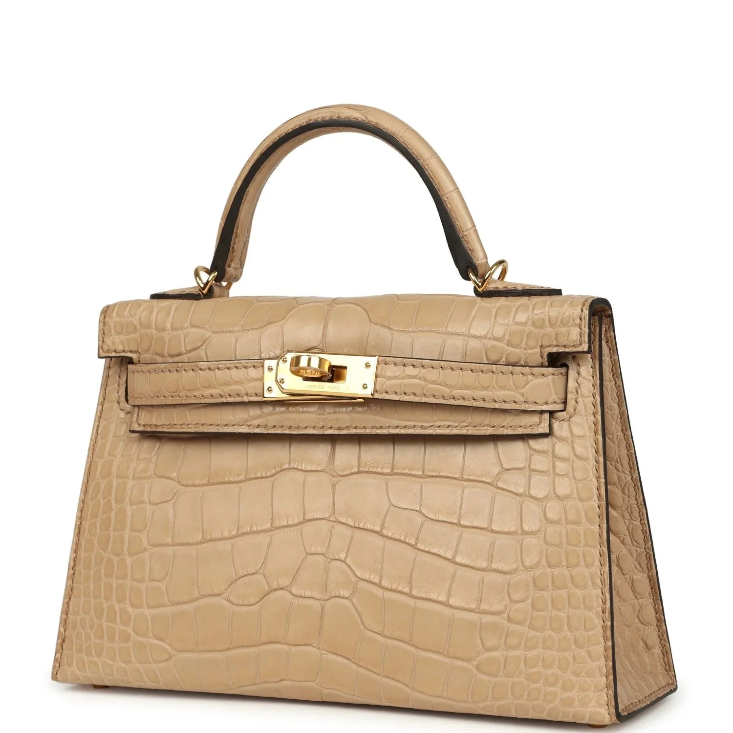 Hermès Kelly Sellier 20 Chai Matte Alligator Gold