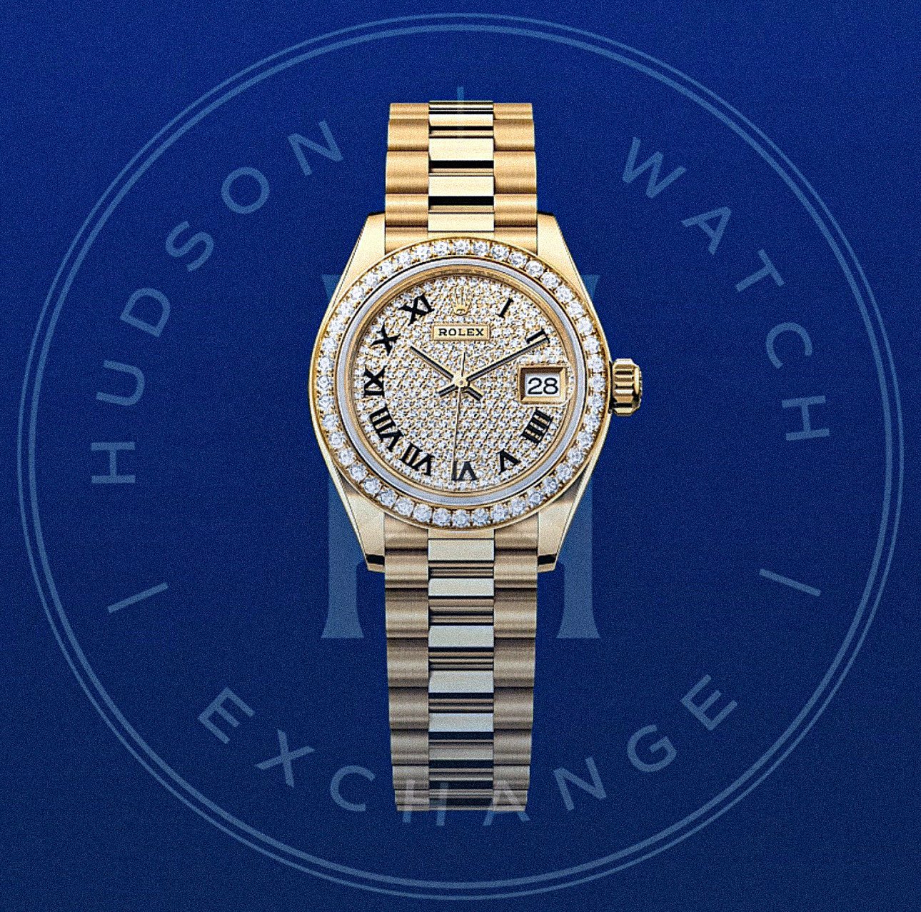Lady-Datejust  Oyster, 28 mm, yellow gold and diamonds Reference 279138RBR