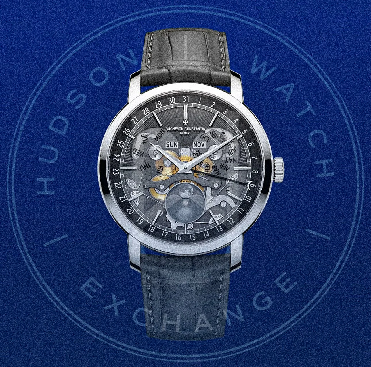 TRADITIONNELLE Complete Calendar Openface 4020T/000G-B655 41 MM WHITE GOLD