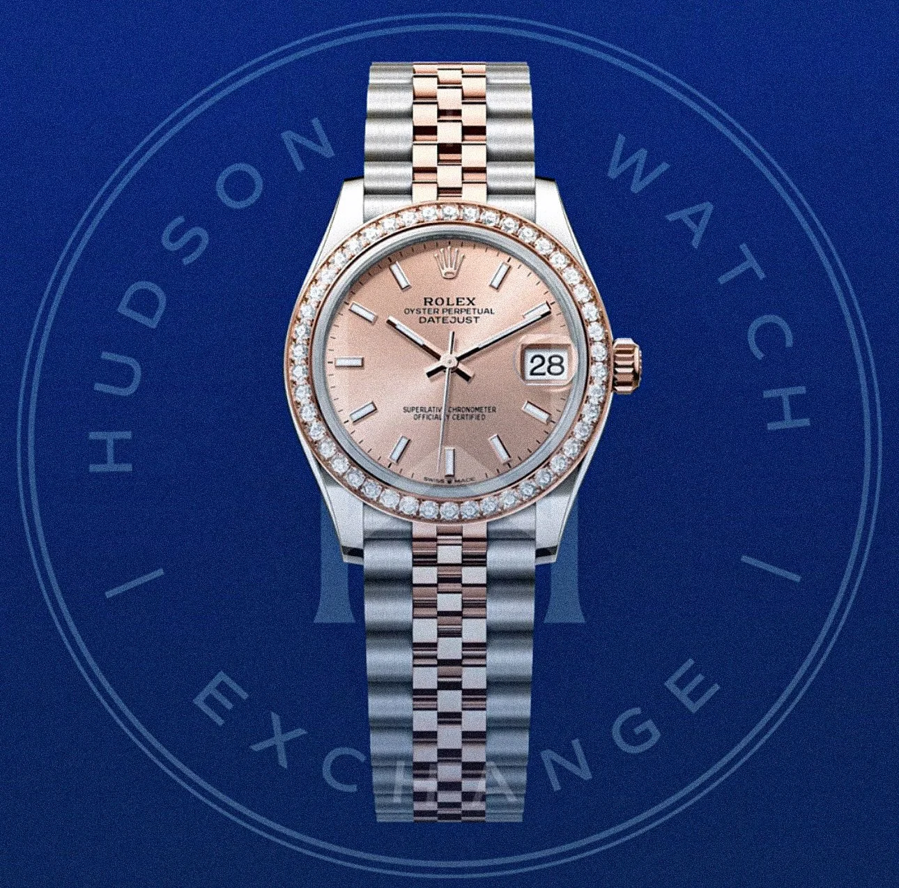Datejust 31  Oyster, 31 mm, Oystersteel, Everose gold and diamonds Reference 278381RBR