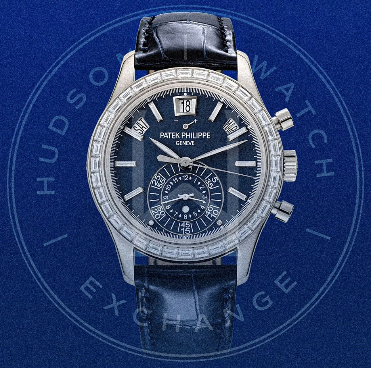 5961P-001 FLYBACK CHRONOGRAPH. ANNUAL CALENDAR. JOAILLERIE. Platinum