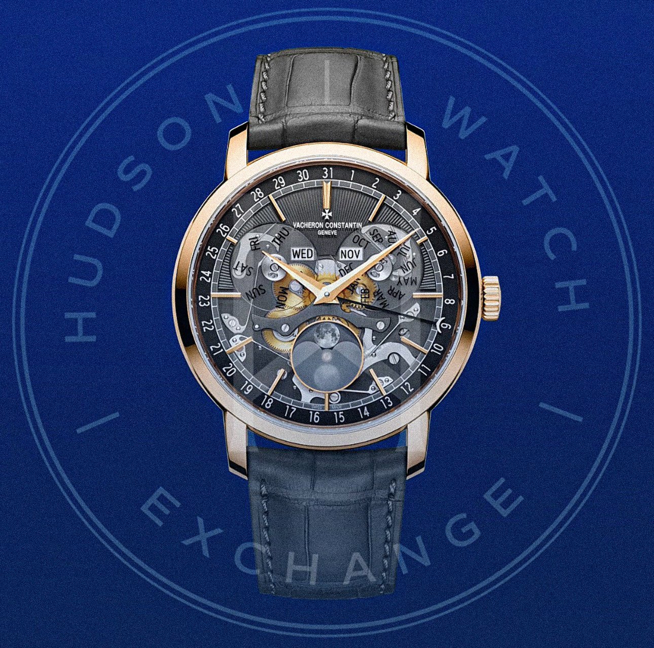 TRADITIONNELLE Complete Calendar Openface 4020T/000R-B654 41 MM PINK GOLD