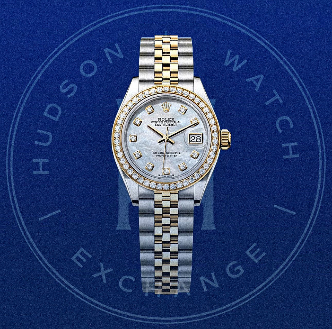 Lady-Datejust  Oyster, 28 mm, Oystersteel, yellow gold and diamonds Reference 279383RBR