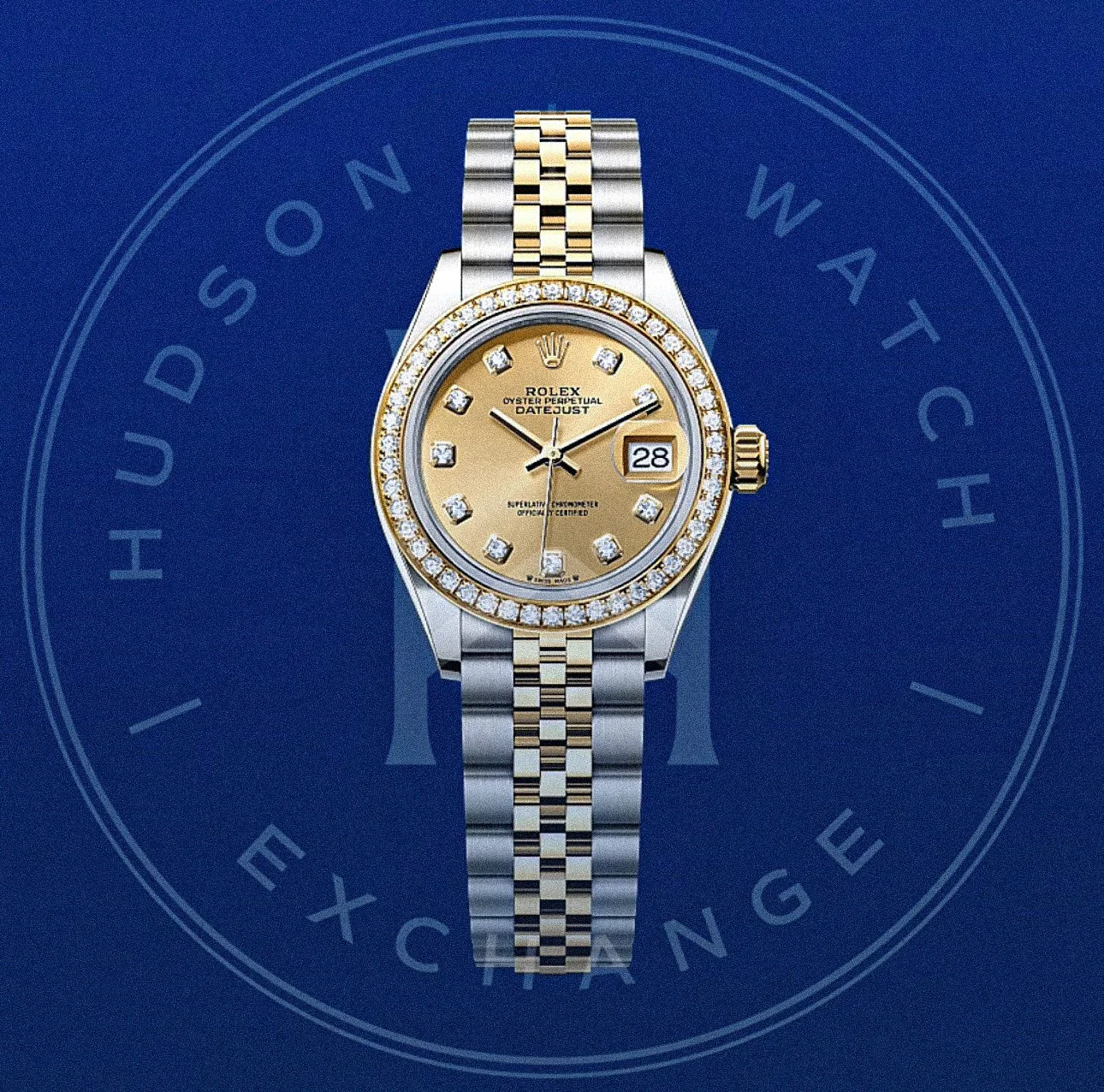 Lady-Datejust  Oyster, 28 mm, Oystersteel, yellow gold and diamonds Reference 279383RBR