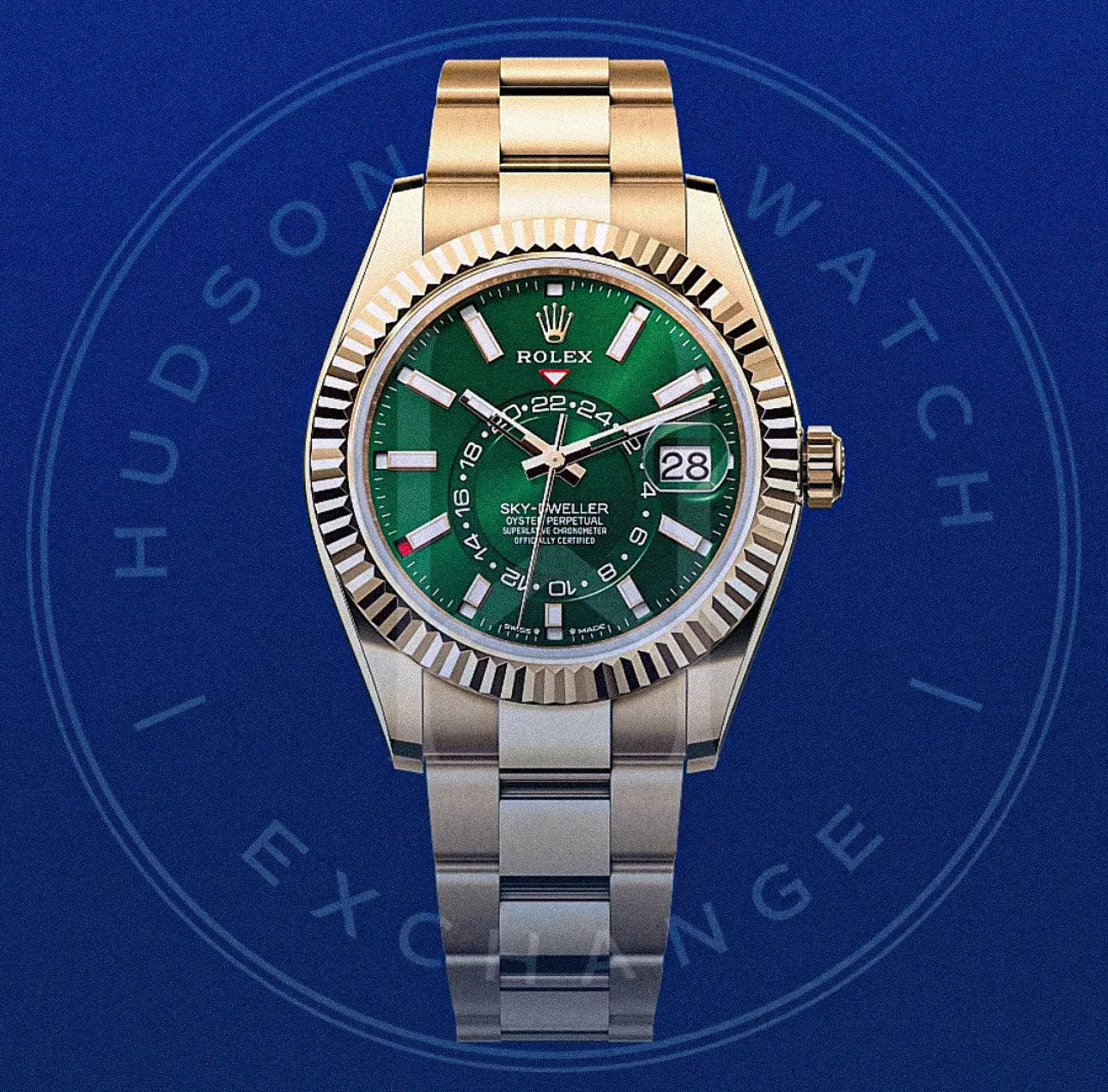 Sky-Dweller, Ref. 336938, Yellow Gold Oyster "Bright Green"