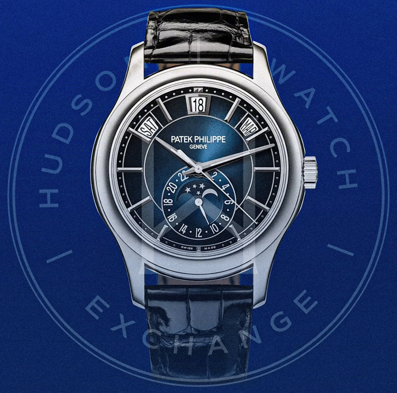 5205G-013 ANNUAL CALENDAR. MOON PHASES. White gold