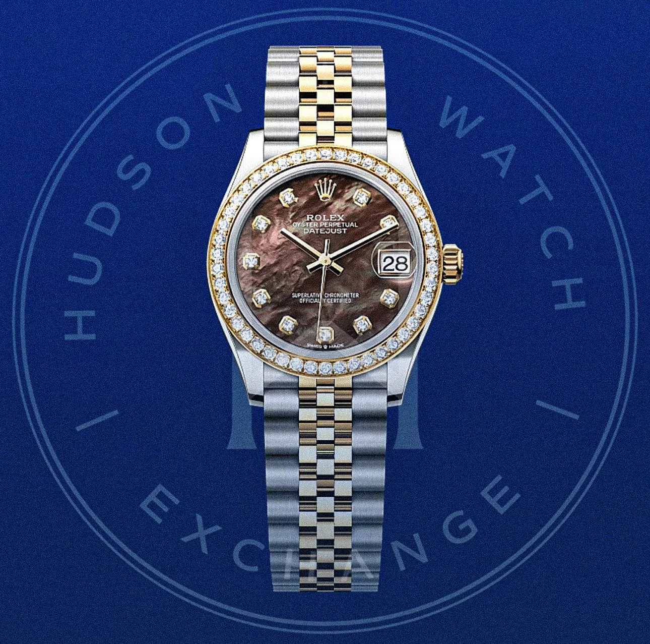 Datejust 31  Oyster, 31 mm, Oystersteel, yellow gold and diamonds Reference 278383RBR
