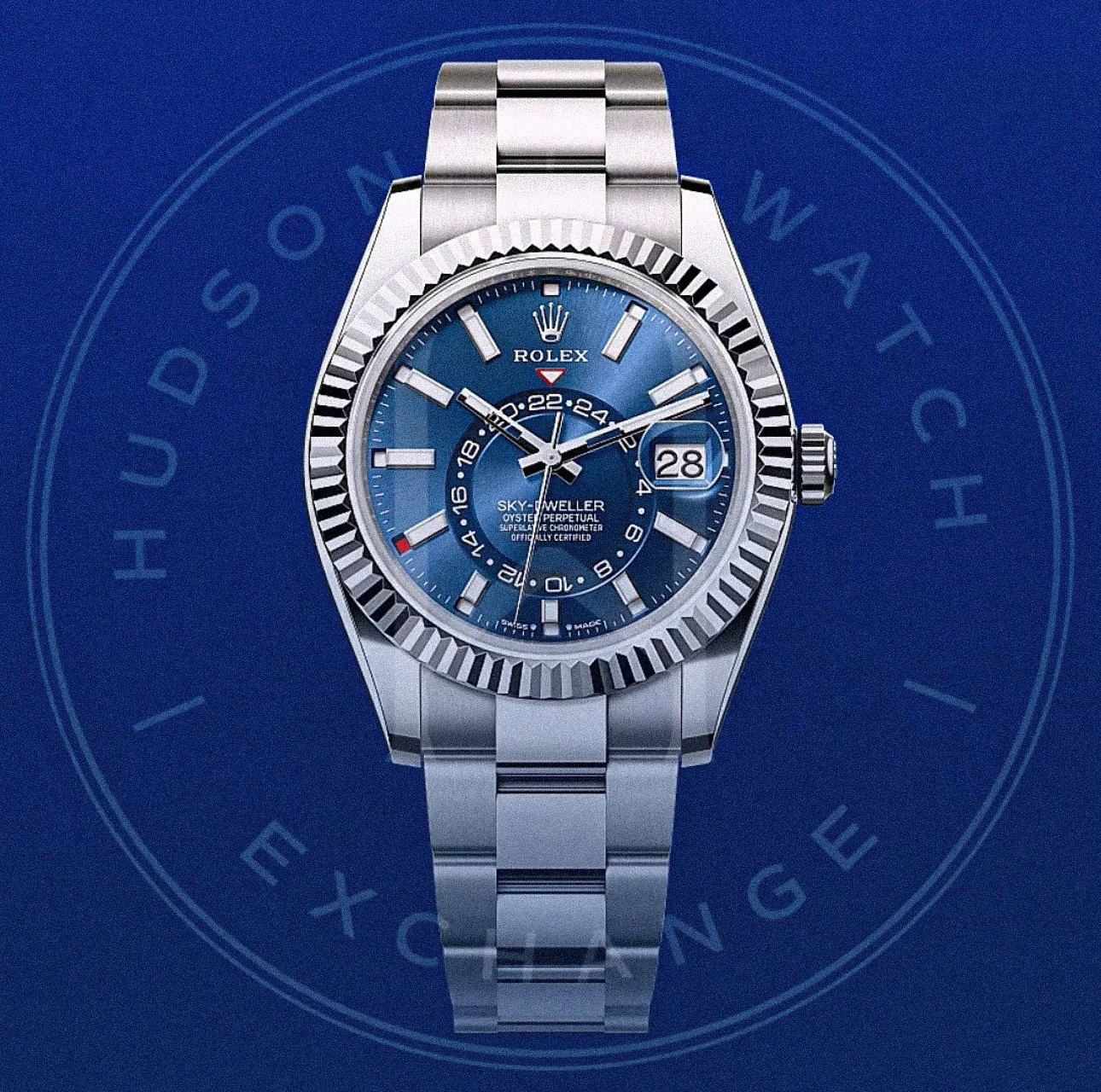 Sky-Dweller, Ref. 336934, Oystersteel Oyster "Bright Blue"