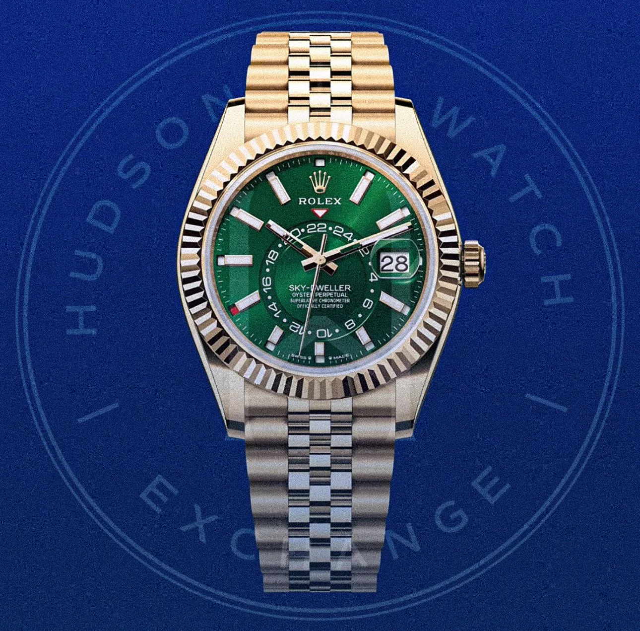 Sky-Dweller, Ref. 336938, Yellow Gold Jubilee "Bright Green"