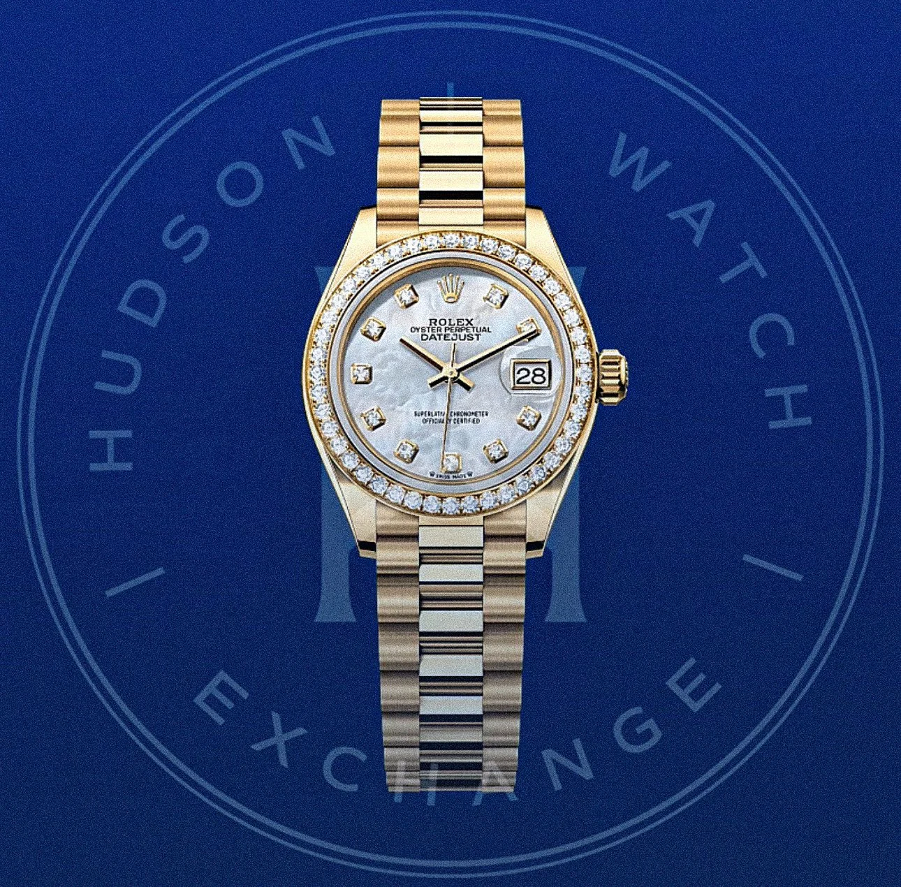 Lady-Datejust  Oyster, 28 mm, yellow gold and diamonds Reference 279138RBR