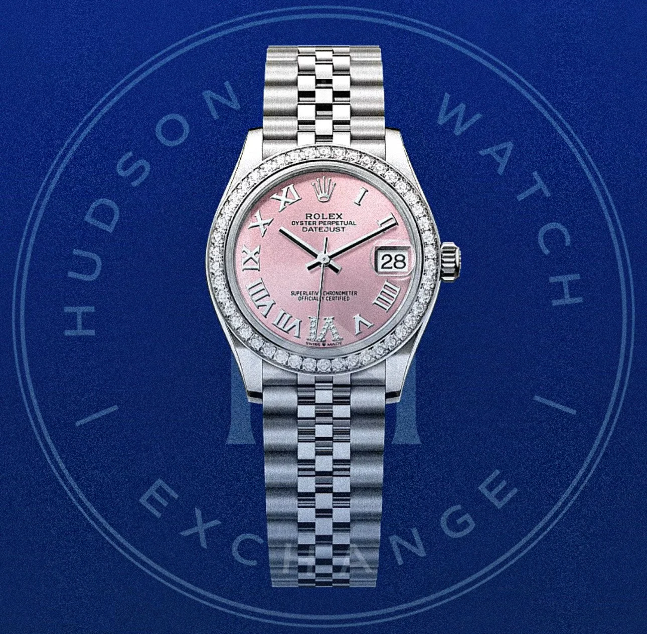 Datejust 31  Oyster, 31 mm, Oystersteel, white gold and diamonds Reference 278384RBR