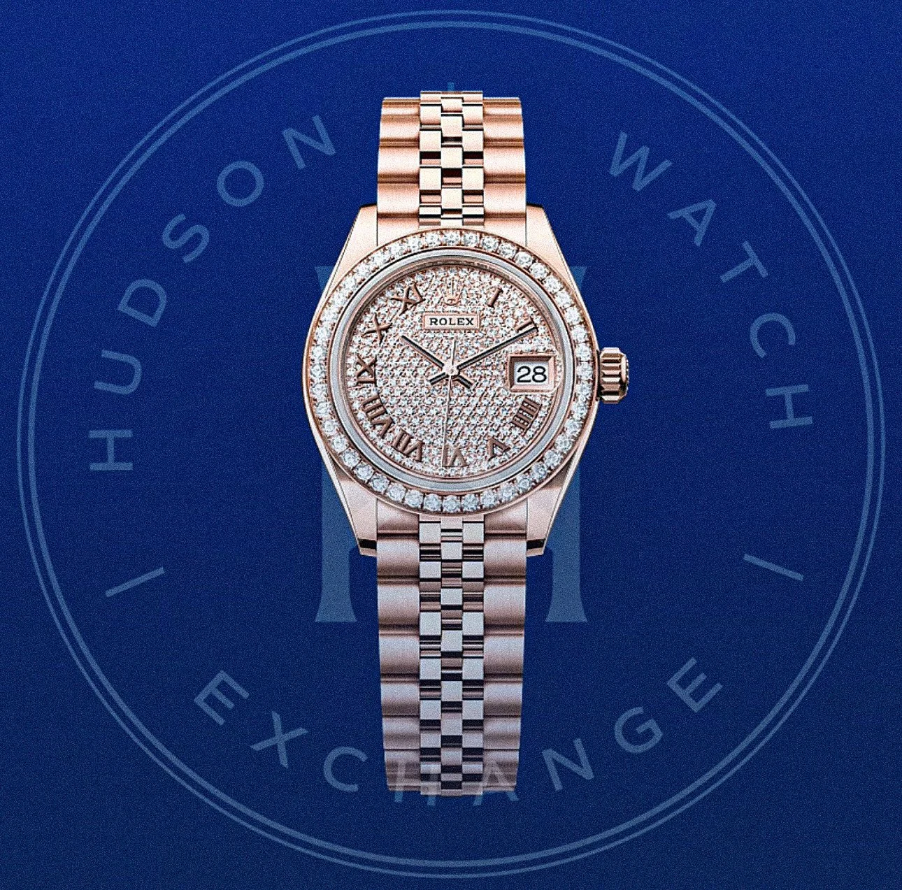 Lady-Datejust  Oyster, 28 mm, Everose gold and diamonds Reference 279135RBR