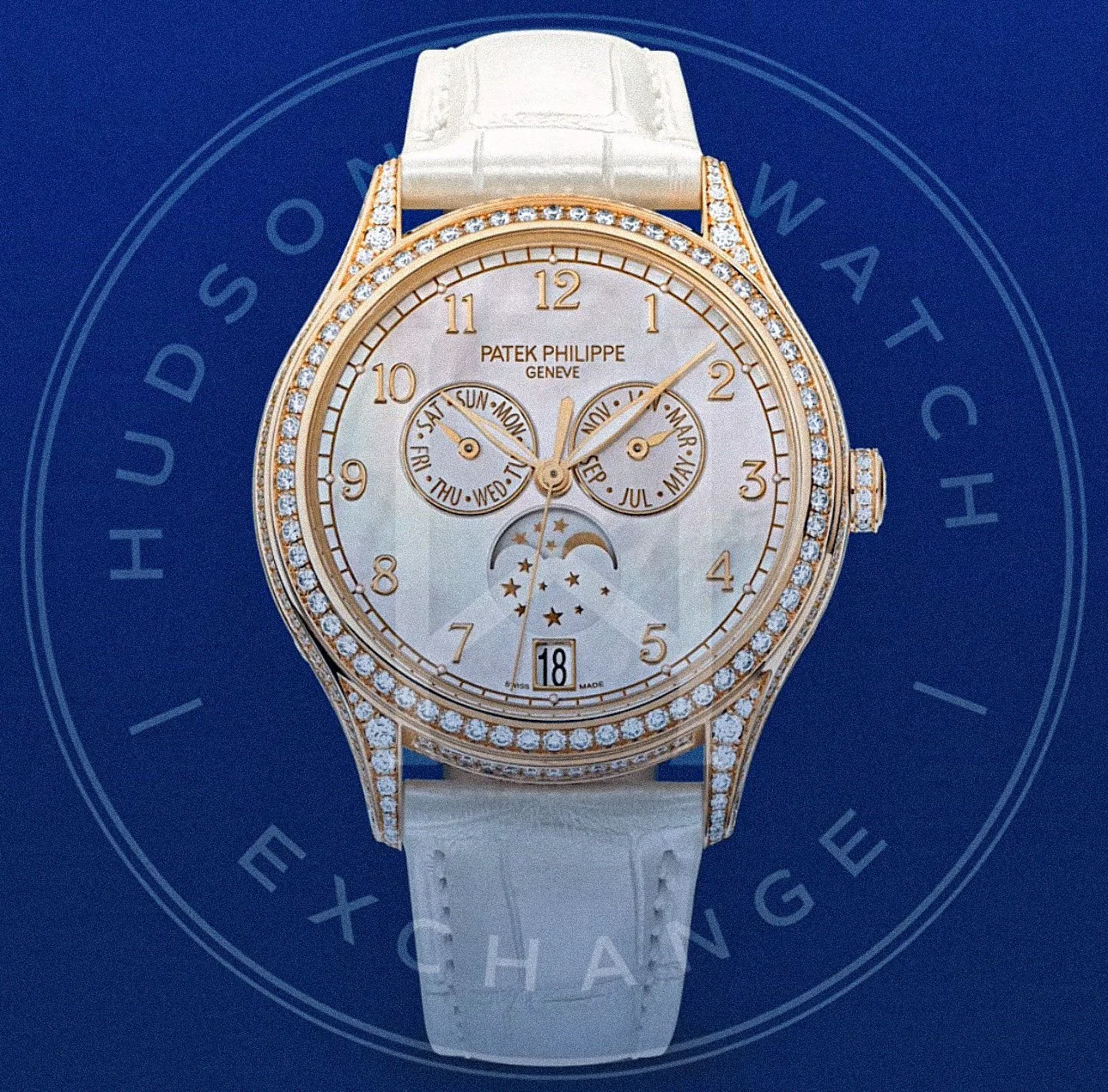 4948R-001 ANNUAL CALENDAR. MOON PHASES. JOAILLERIE. Rose gold