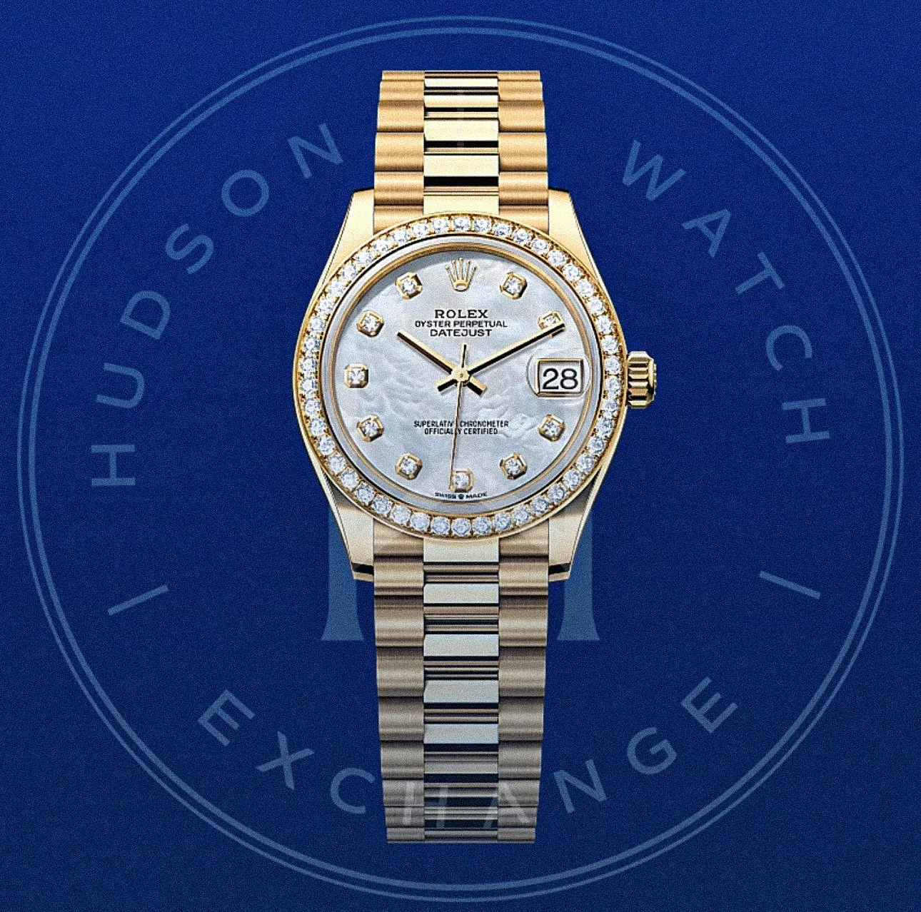 Datejust 31 Oyster, 31 mm, yellow gold and diamonds Reference 278288RBRvv