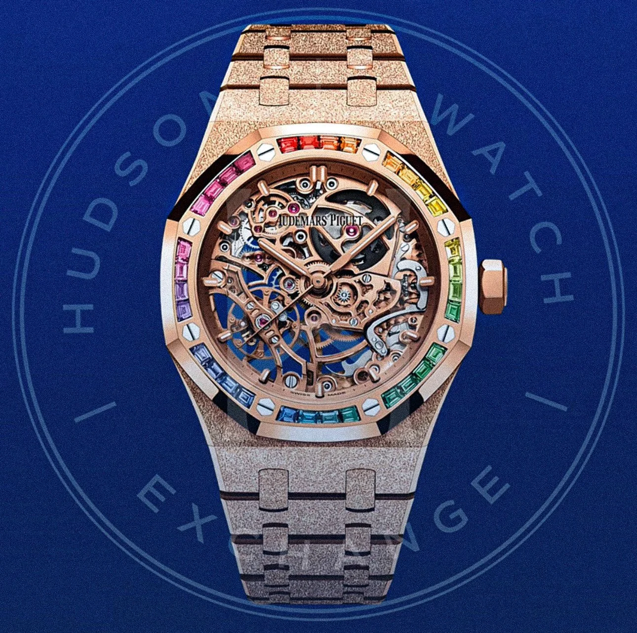 ROYAL OAK FROSTED GOLD DOUBLE BALANCE WHEEL OPENWORKED